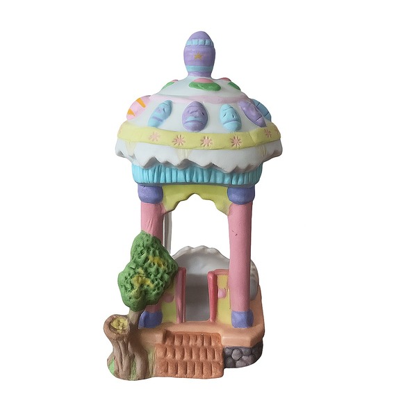 Cottontale Cottages Porcelain Easter Gazebo Figurine 4.5" Spring  Decor Vtg 1996 - Picture 1 of 12
